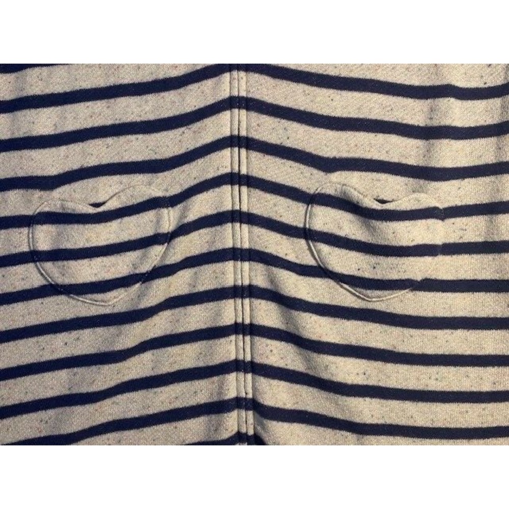LANDS END Robe Girls XL 16+ Striped Full Zip HOODIE Long Sleeve HEART‎ POCKETS - Picture 4 of 10